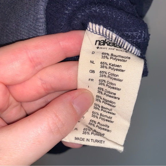 Naketano Blue and Brown Hoodie Side 1/2 Zip M - Picture 4 of 8